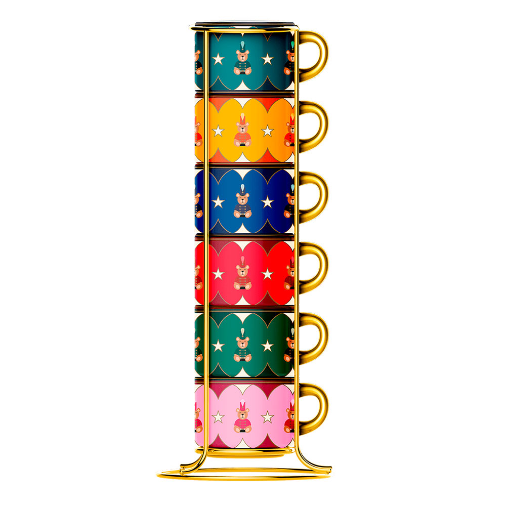 Лимитированный набор чашек на подставке Bialetti Magico Ricordo от магазина Bialetti.ru